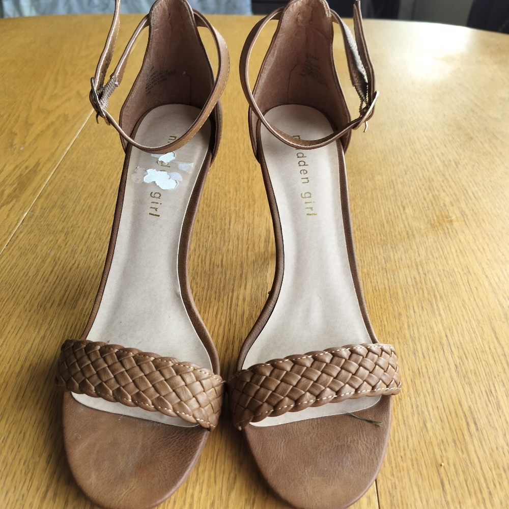 Madden Girl Heeled Sandals Brown Size 9